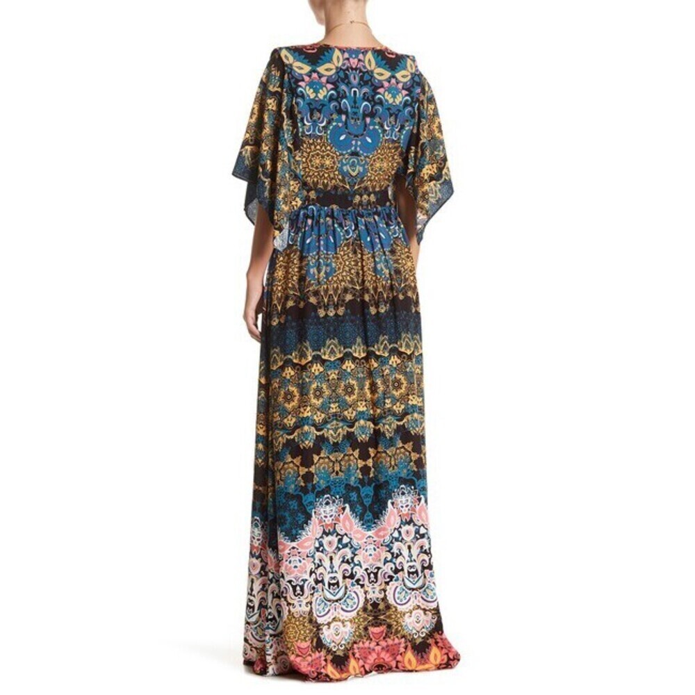 Dex No8 Edition Women's V-Neck Maxi Dress In Black Multi Print Size XS $120 - Picture 2 of 2
